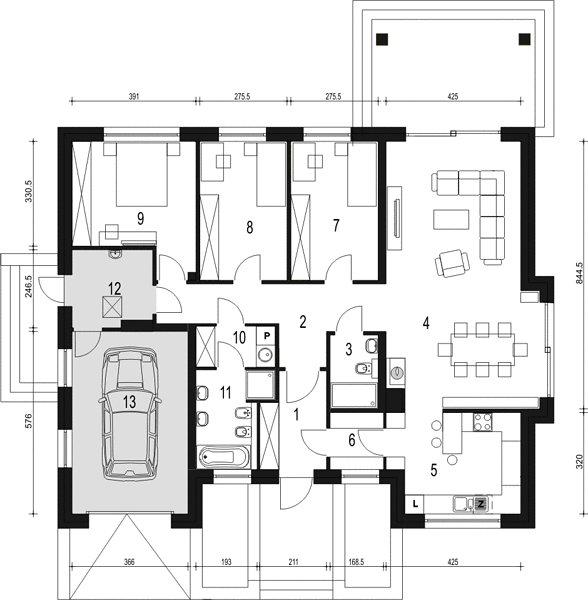 План 1 этажа дома CIH-6852-33 План 1 этажа дома CIH-6852-33
