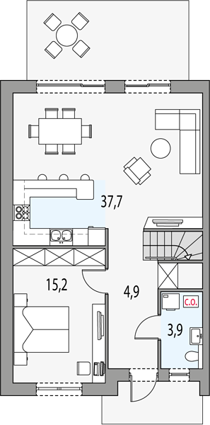 План 1 этажа дома CHC-8277-46 План 1 этажа дома CHC-8277-46