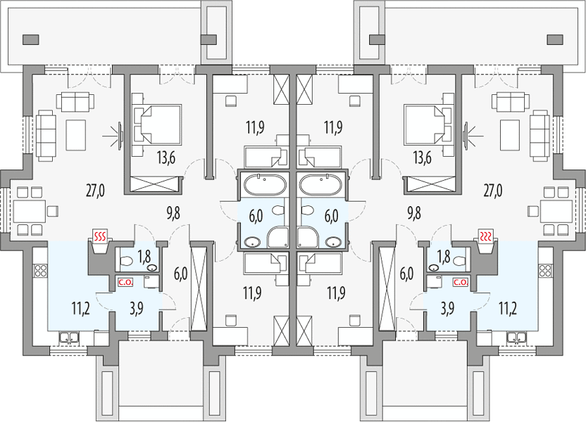 План 1 этажа дома HKI-8429-42 План 1 этажа дома HKI-8429-42