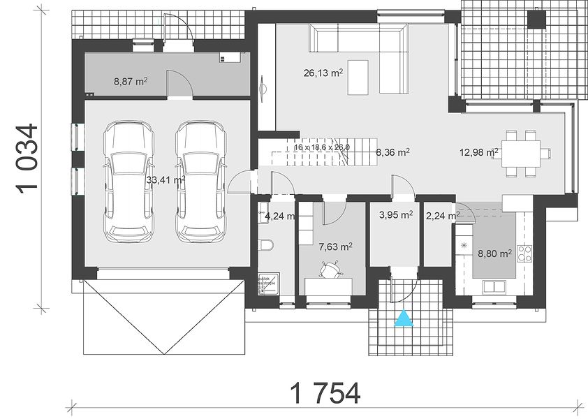 План 1 этажа дома EBH-4518-26 План 1 этажа дома EBH-4518-26