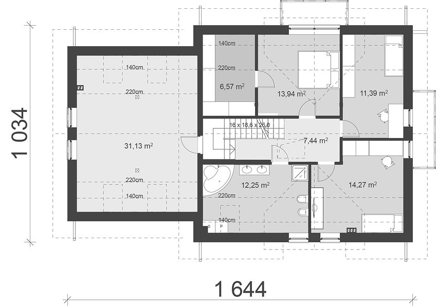 План 2 этажа дома EBH-4518-26 План 2 этажа дома EBH-4518-26